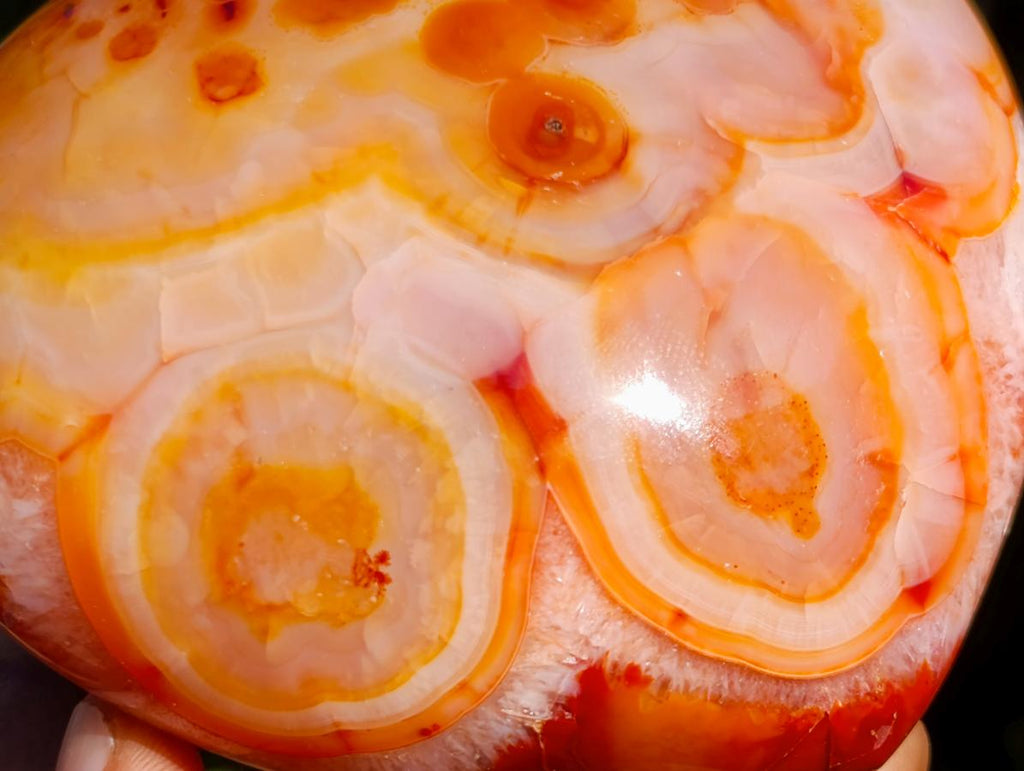Polished Carnelian Agate Gemstone Hearts x 4 From Madagascar - Toprock Gemstones and Minerals 