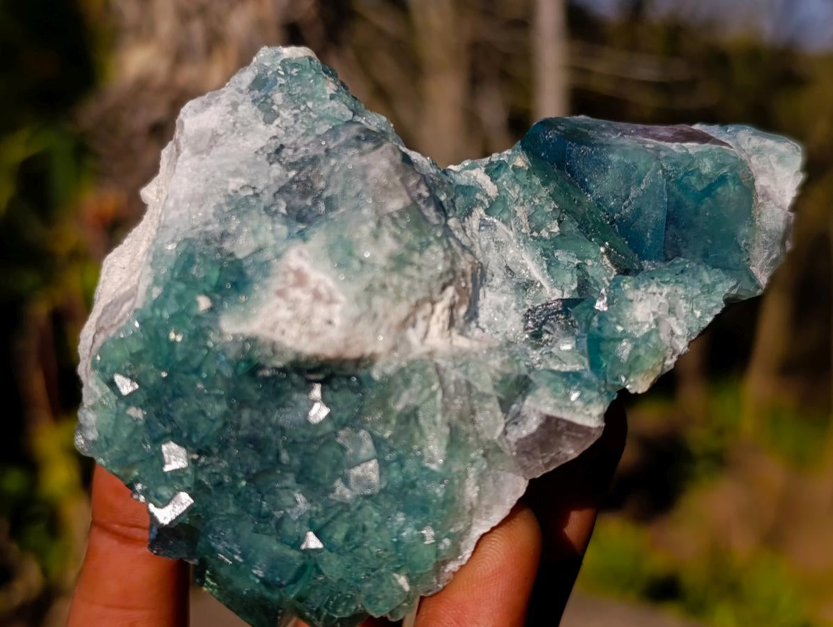 Natural Green Cubic Fluorite Specimens x 6 From Mandrosonoro, Madagascar - Toprock Gemstones and Minerals 