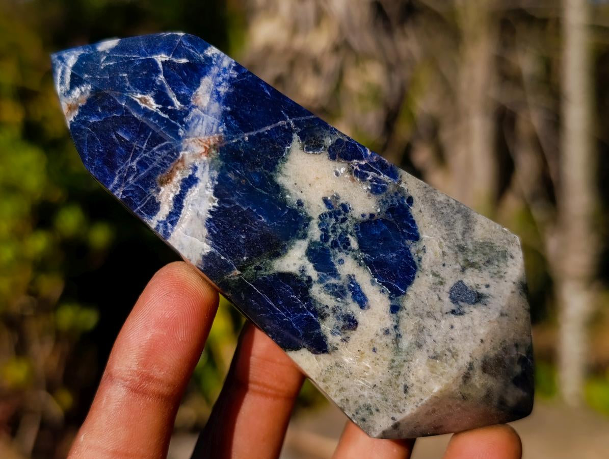Polished Double Terminated Sodalite Crystals x 6 From Kunene River, Namibia - Toprock Gemstones and Minerals 