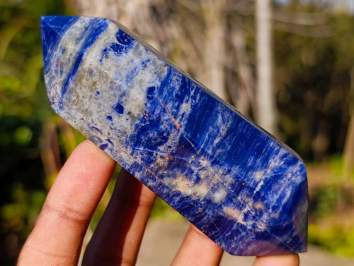 Polished Double Terminated Sodalite Crystals x 6 From Kunene River, Namibia - Toprock Gemstones and Minerals 