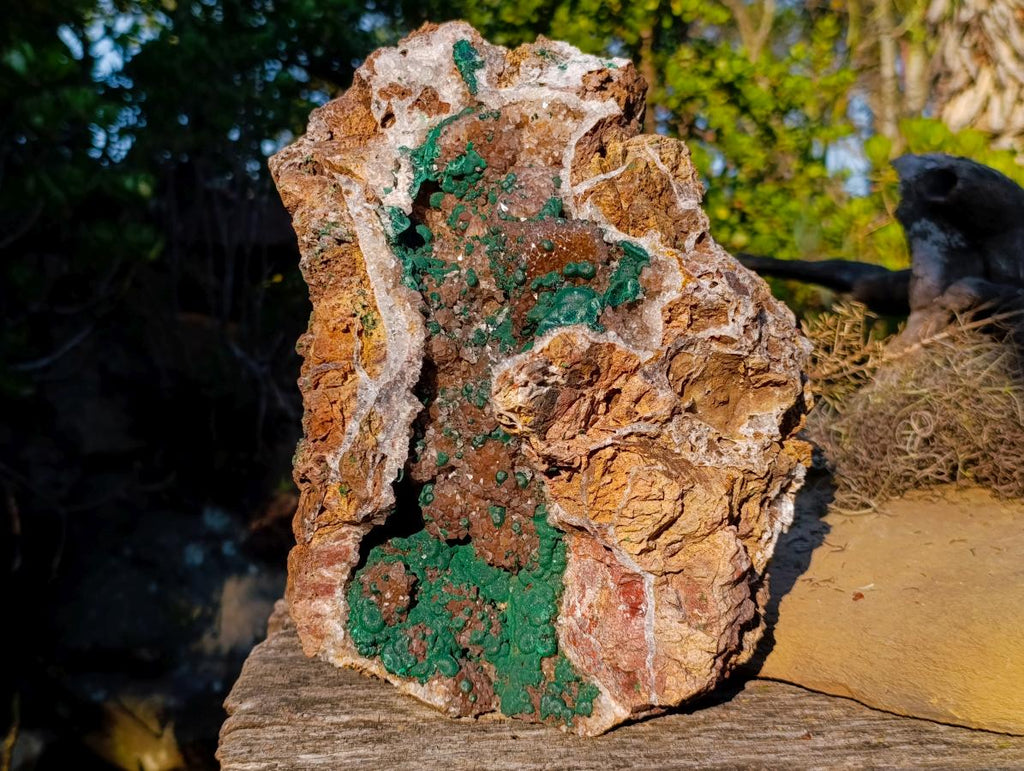 Natural XL Crystalline Ball Malachite Specimen with Quartz on Dolomite Matrix x 1 From Mindingi Mine, Congo - Toprock Gemstones and Minerals 