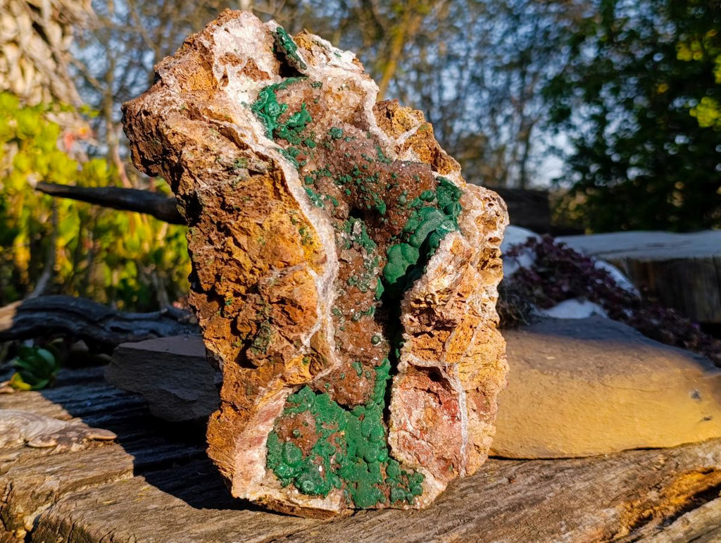 Natural XL Crystalline Ball Malachite Specimen with Quartz on Dolomite Matrix x 1 From Mindingi Mine, Congo - Toprock Gemstones and Minerals 