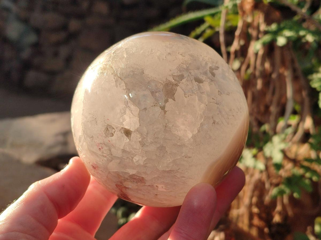 Polished Banded Agate Spheres with Quartz x 2 From Madagascar - Toprock Gemstones and Minerals 
