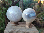 Polished Banded Agate Spheres with Quartz x 2 From Madagascar - Toprock Gemstones and Minerals 