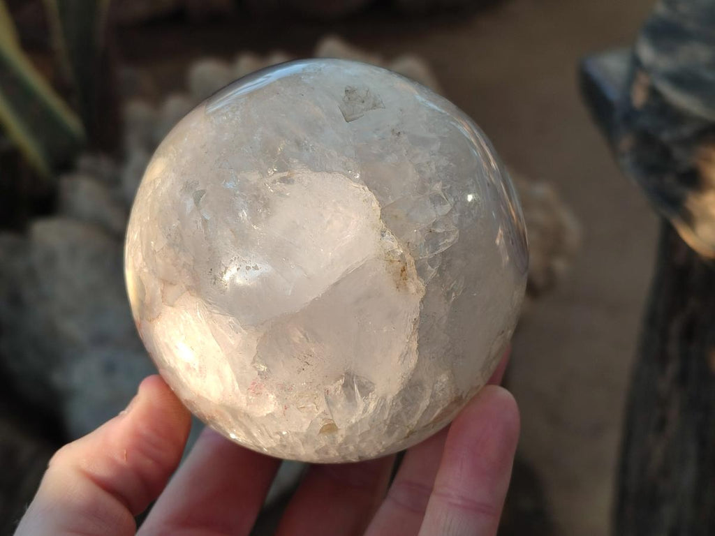 Polished Banded Agate Spheres with Quartz x 2 From Madagascar - Toprock Gemstones and Minerals 