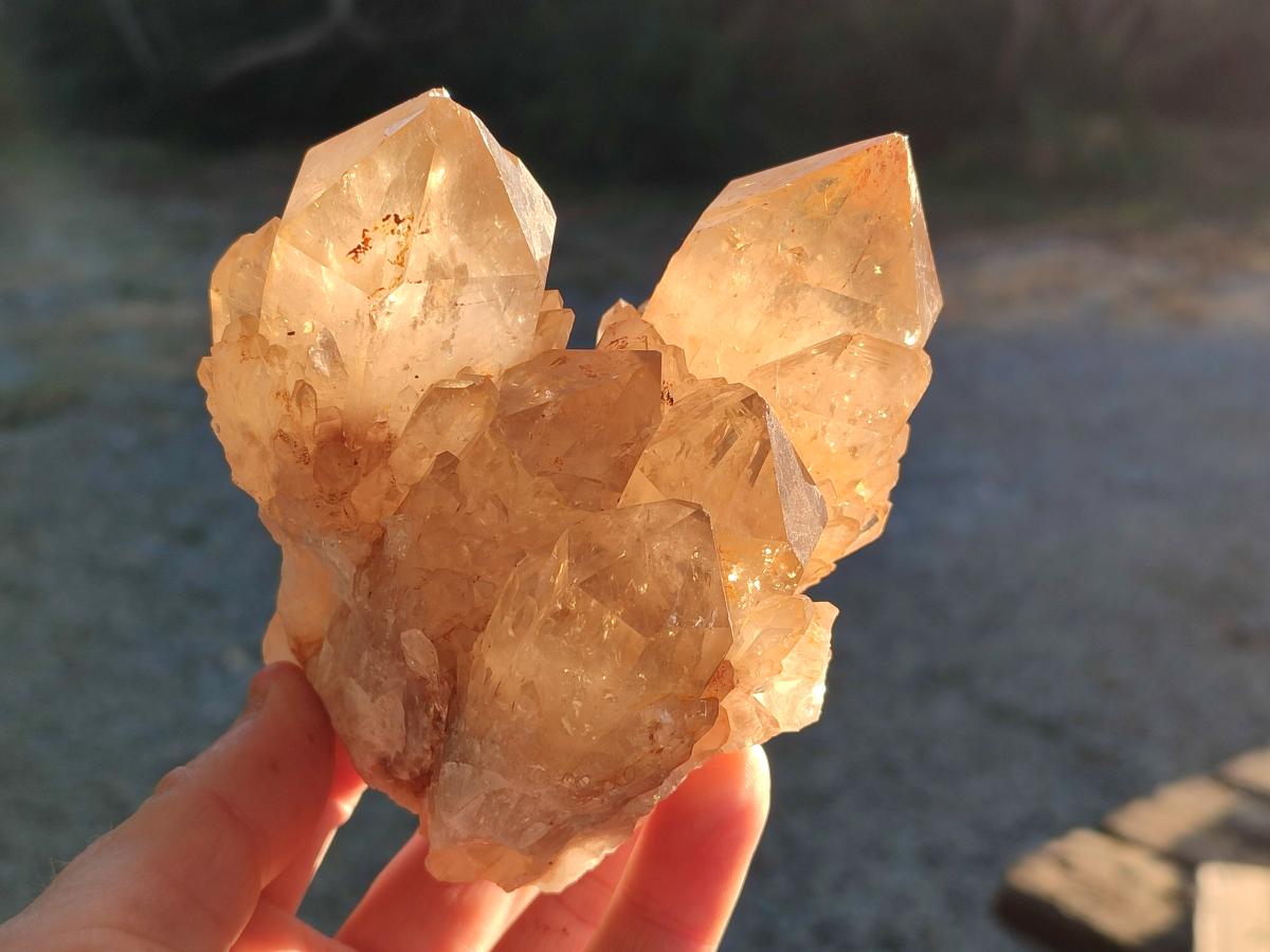 Natural Smokey Citrine Quartz Clusters x 4 From Luena, Congo - Toprock Gemstones and Minerals 