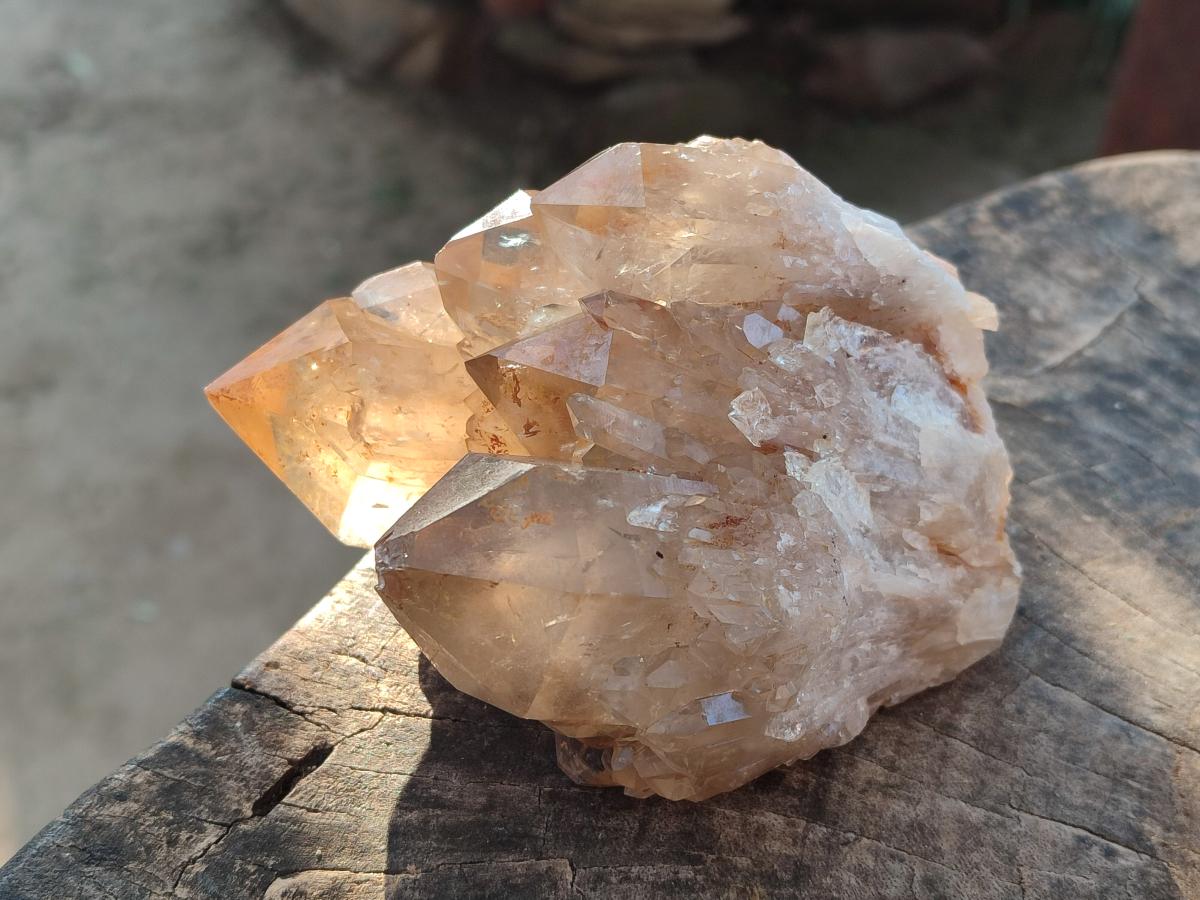 Natural Smokey Citrine Quartz Clusters x 4 From Luena, Congo - Toprock Gemstones and Minerals 