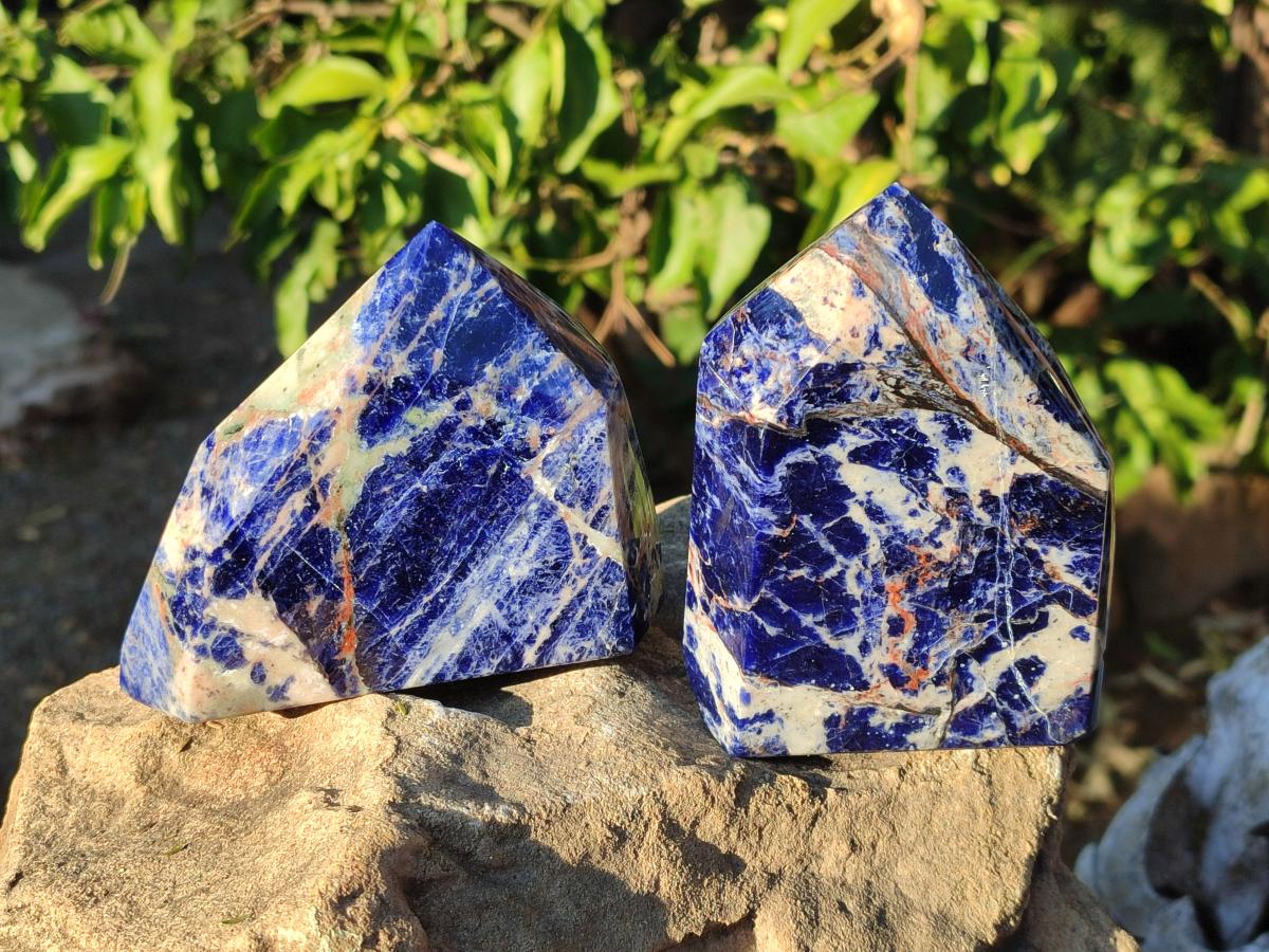 Polished Sodalite Display Crystals x 3 From Kunene River, Namibia - Toprock Gemstones and Minerals 