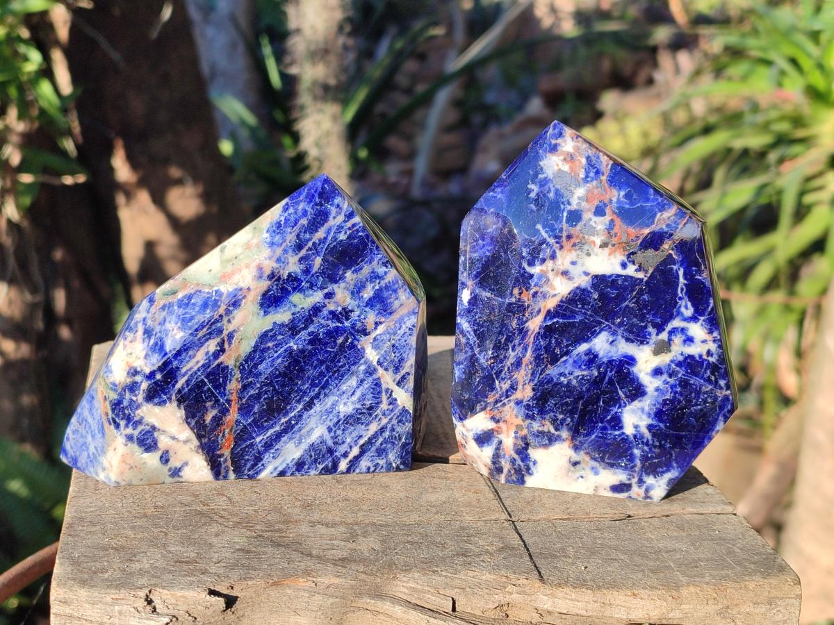 Polished Sodalite Display Crystals x 3 From Kunene River, Namibia - Toprock Gemstones and Minerals 