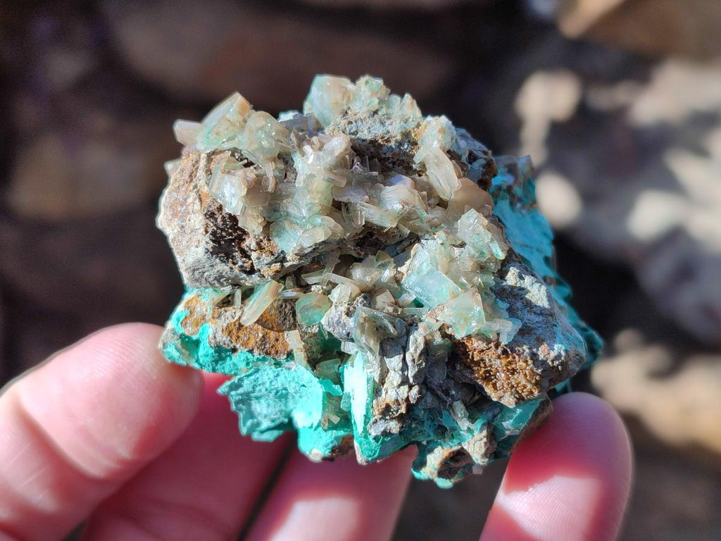 Natural Rare Bladed Barite Specimens with Malachite x 6 From Shangulowé Mine, Congo - Toprock Gemstones and Minerals 