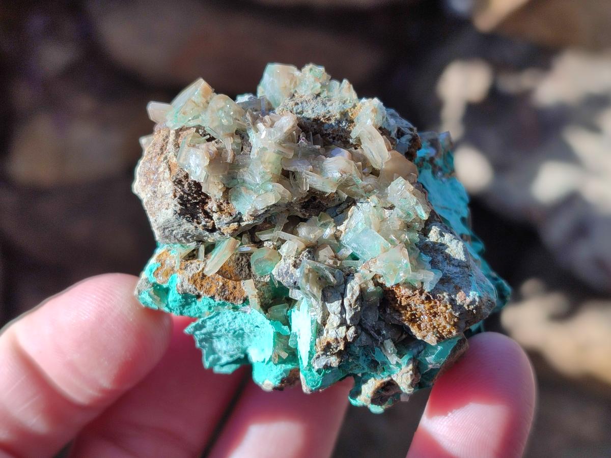 Natural Rare Bladed Barite Specimens with Malachite x 6 From Shangulowé Mine, Congo - Toprock Gemstones and Minerals 