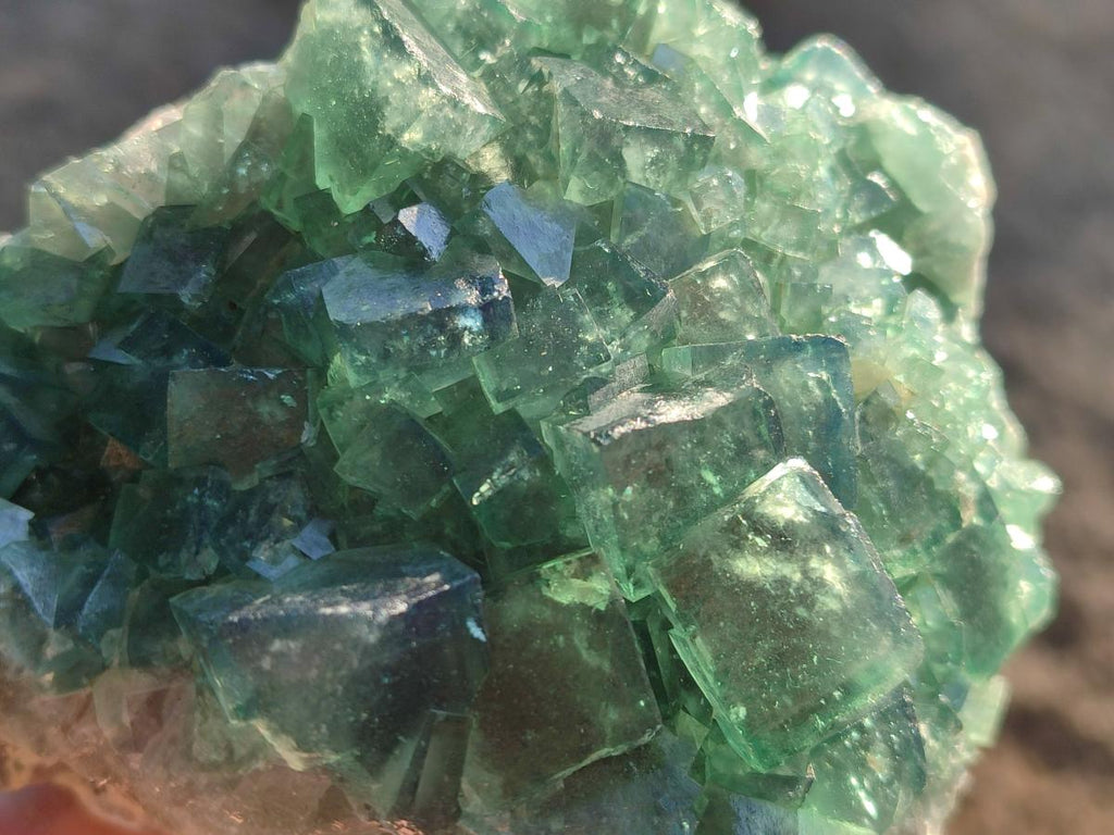 Natural Large Green Cubic Fluorite Specimens x 2 From Mandrosonoro, Madagascar - Toprock Gemstones and Minerals 