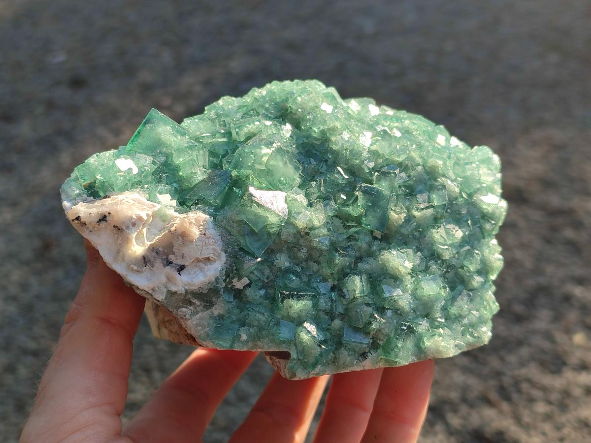 Natural Large Green Cubic Fluorite Specimens x 2 From Mandrosonoro, Madagascar - Toprock Gemstones and Minerals 