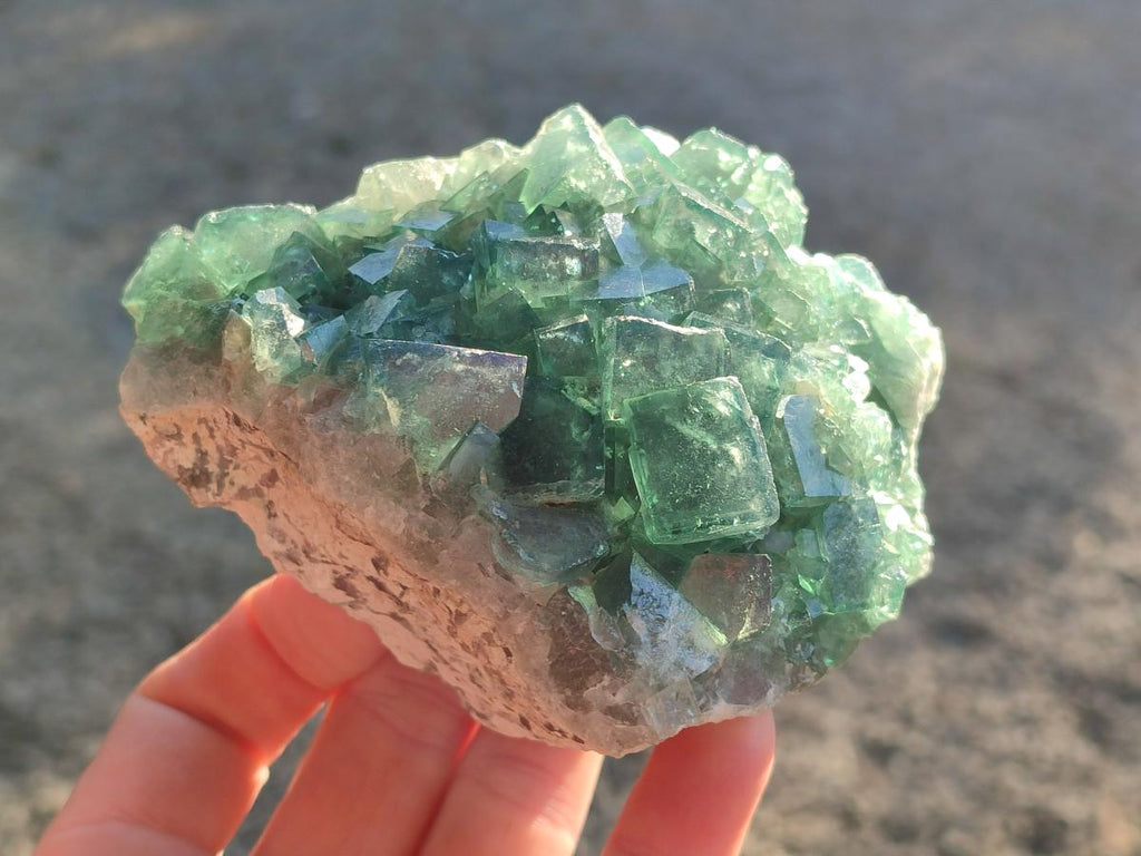Natural Large Green Cubic Fluorite Specimens x 2 From Mandrosonoro, Madagascar - Toprock Gemstones and Minerals 