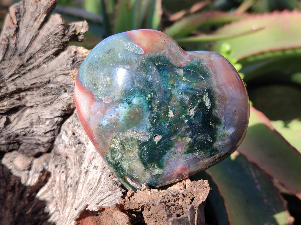Polished Ocean Jasper Hearts x 6 From Northwest Coast, Madagascar - Toprock Gemstones and Minerals 
