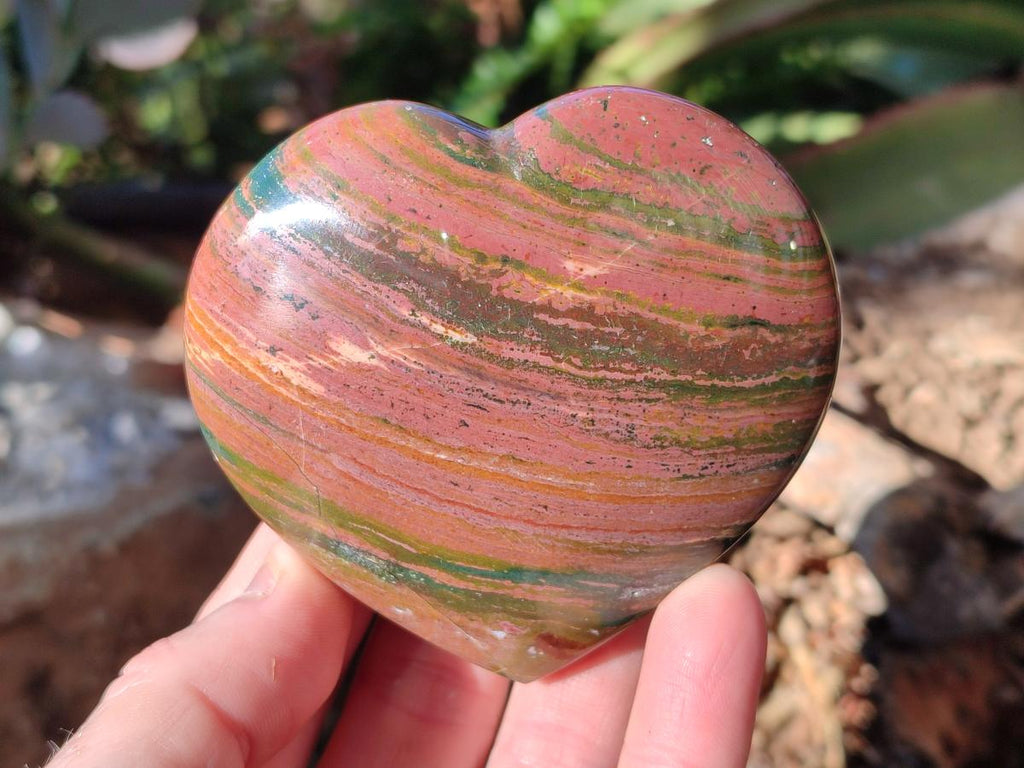 Polished Ocean Jasper Hearts x 6 From Northwest Coast, Madagascar - Toprock Gemstones and Minerals 