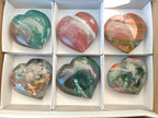 Polished Ocean Jasper Hearts x 6 From Northwest Coast, Madagascar - Toprock Gemstones and Minerals 