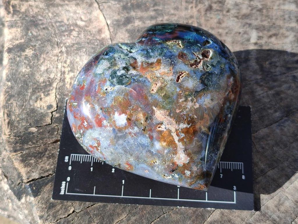 Polished Ocean Jasper Hearts x 6 From Northwest Coast, Madagascar - Toprock Gemstones and Minerals 
