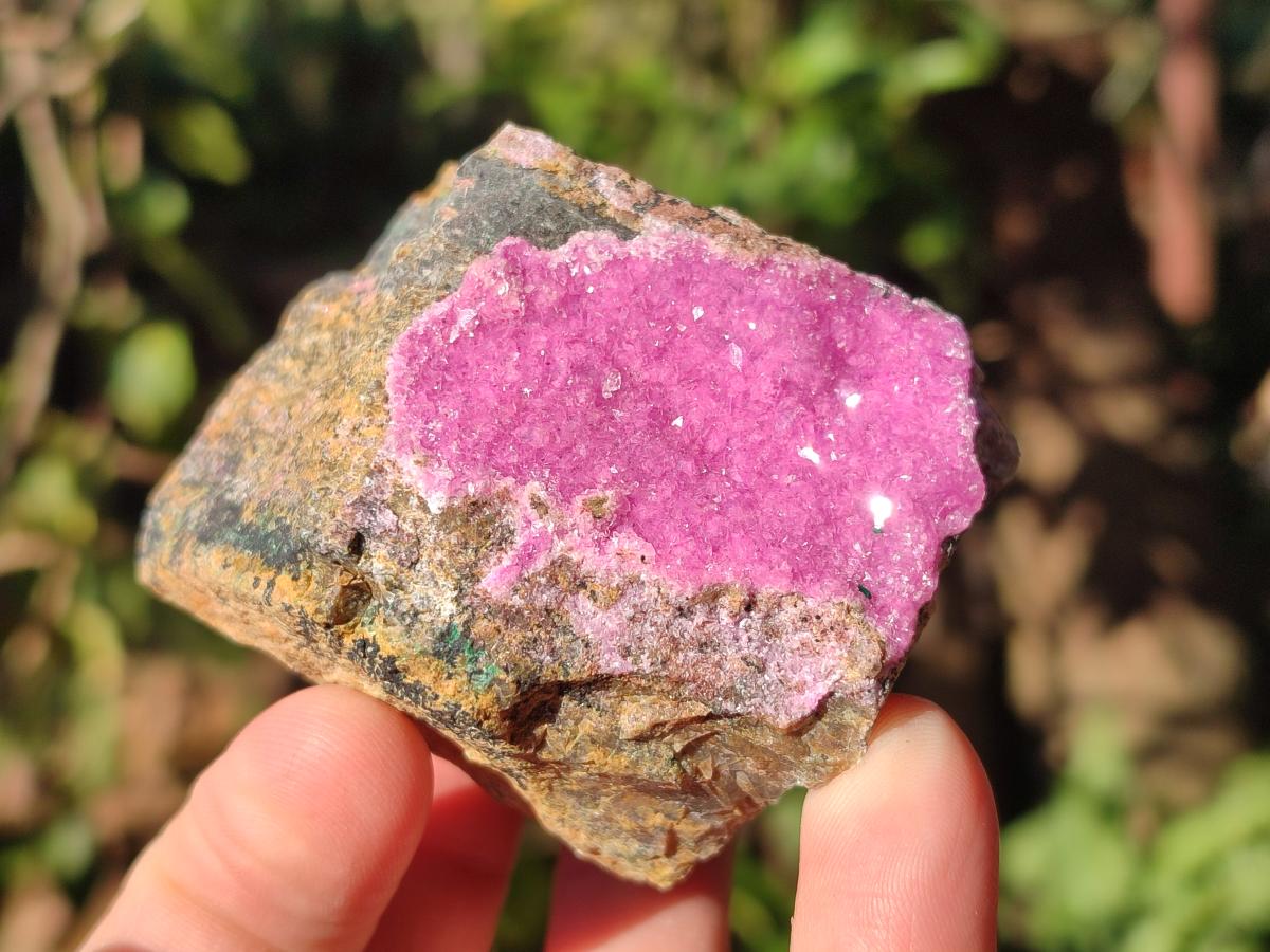 Natural Salrose Cobaltoan Dolomite Specimens with Malachite and Heterogenite x 12 From Kakanda, Congo - Toprock Gemstones and Minerals 