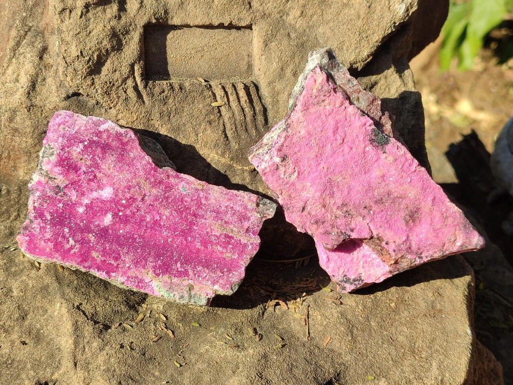 Natural Salrose Cobaltoan Dolomite Specimens with Malachite and Heterogenite x 12 From Kakanda, Congo - Toprock Gemstones and Minerals 