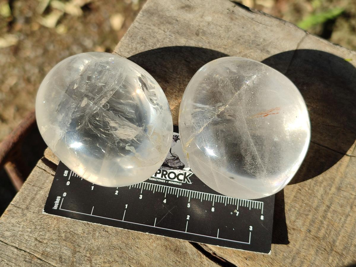 Polished Rock Crystal Galets x 12 From Amoron’i Mania, Madagascar - Toprock Gemstones and Minerals 