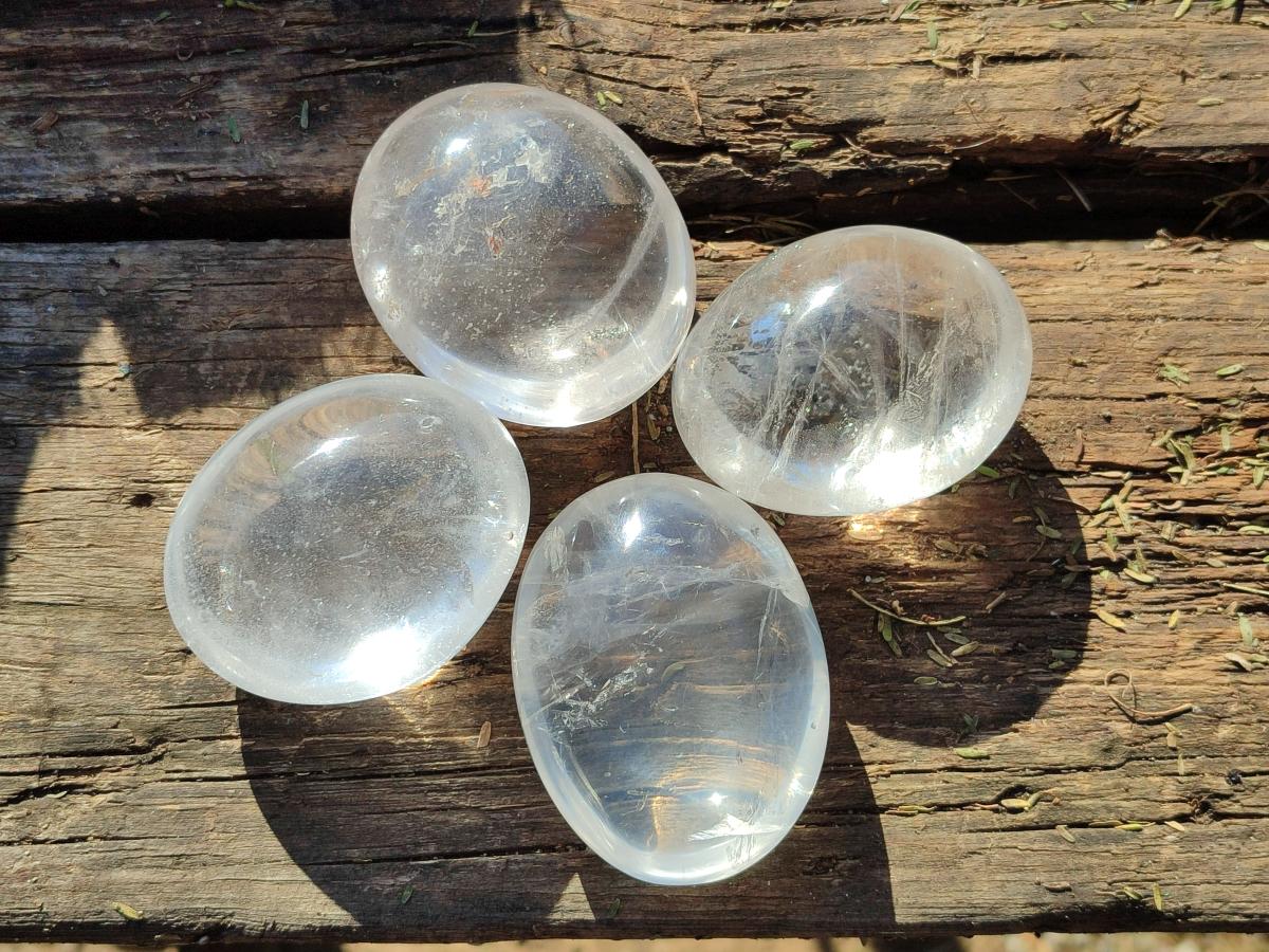 Polished Rock Crystal Galets x 12 From Amoron’i Mania, Madagascar - Toprock Gemstones and Minerals 