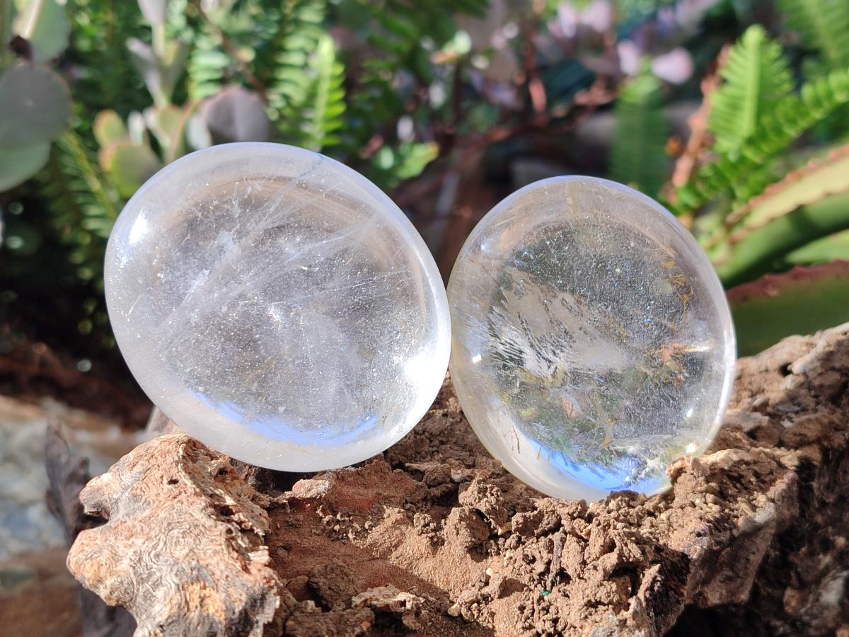 Polished Rock Crystal Galets x 12 From Amoron’i Mania, Madagascar - Toprock Gemstones and Minerals 