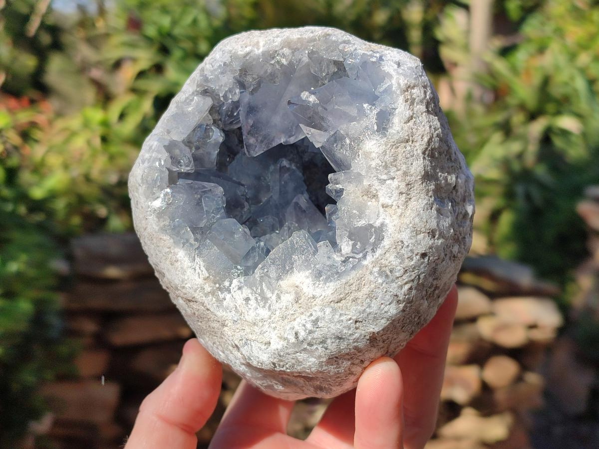 Natural Large Blue Celestite Geode Specimen x 1 From Sakoany, Madagascar - Toprock Gemstones and Minerals 