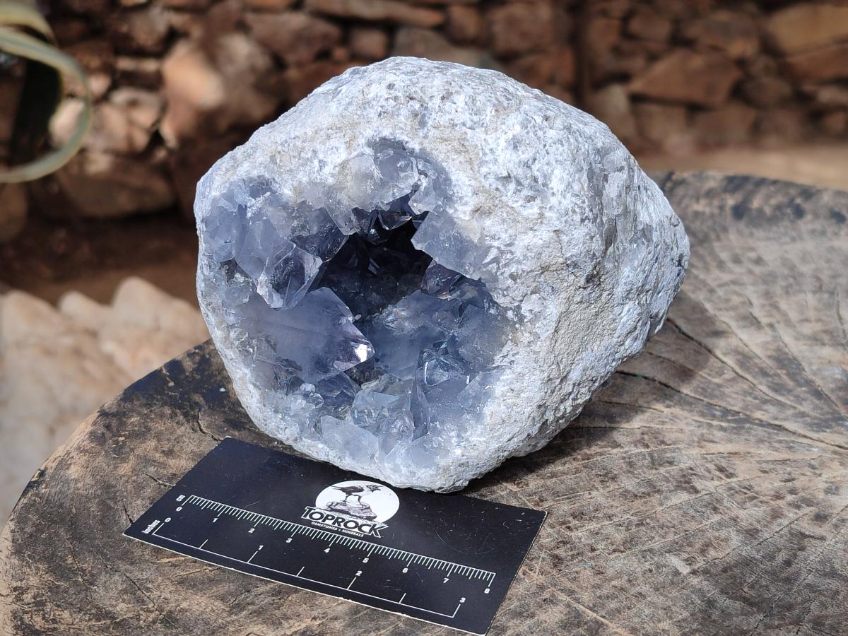 Natural Large Blue Celestite Geode Specimen x 1 From Sakoany, Madagascar - Toprock Gemstones and Minerals 