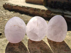 Polished Gemmy Blue Rose Quartz Standing Display Pieces x 3 From Madagascar - Toprock Gemstones and Minerals 