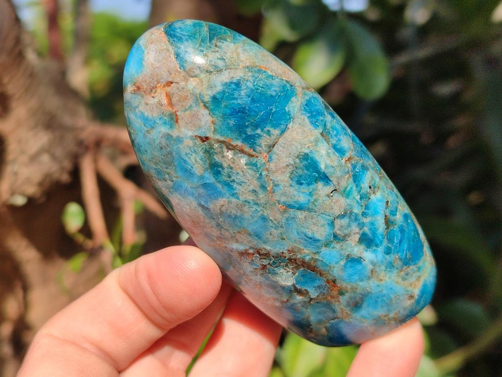 Polished Blue Apatite Standing Display Pieces x 6 From Betroka, Madagascar - Toprock Gemstones and Minerals 