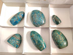 Polished Blue Apatite Standing Display Pieces x 6 From Betroka, Madagascar - Toprock Gemstones and Minerals 