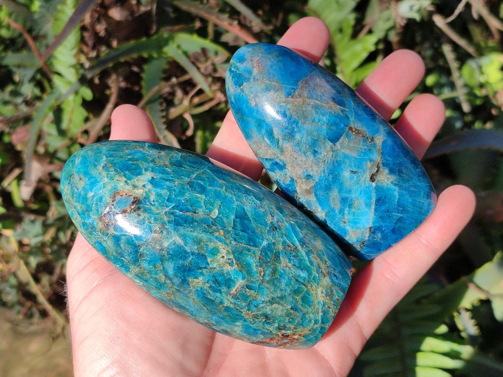 Polished Blue Apatite Standing Display Pieces x 6 From Betroka, Madagascar - Toprock Gemstones and Minerals 