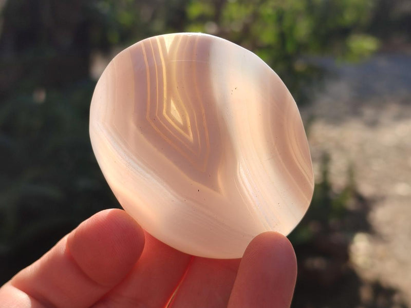 Polished Banded Agate Galets x 24 From Madagascar - Toprock Gemstones and Minerals 