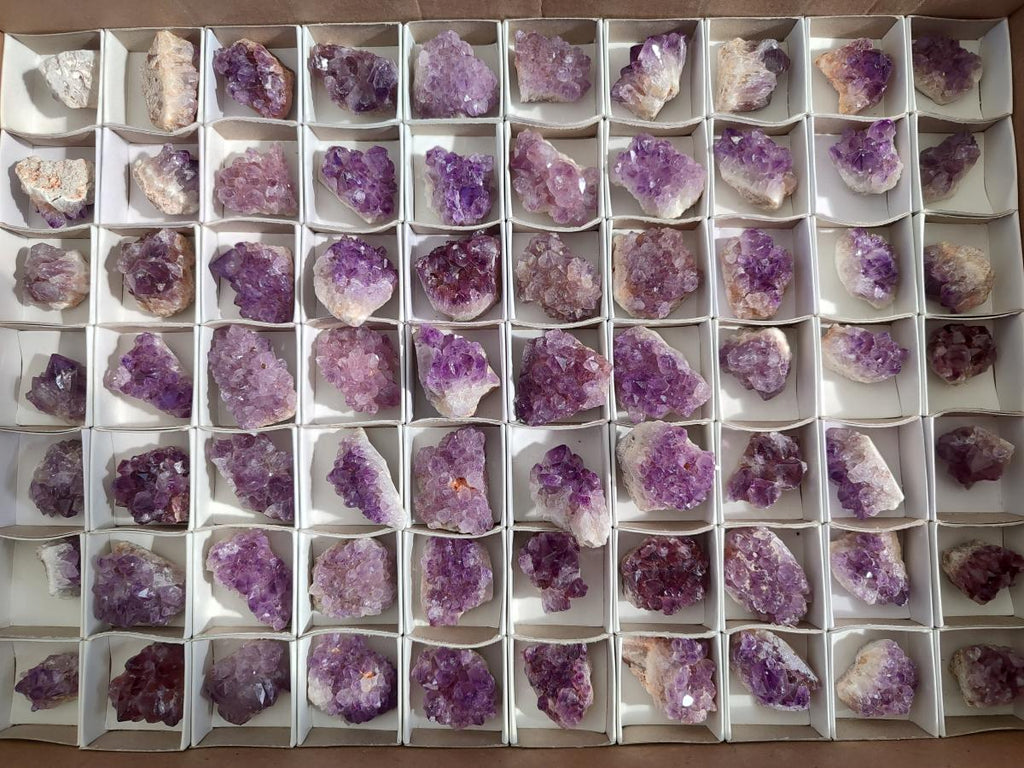 Natural Mini Amethyst Clusters x 70 From Madagascar - Toprock Gemstones and Minerals 