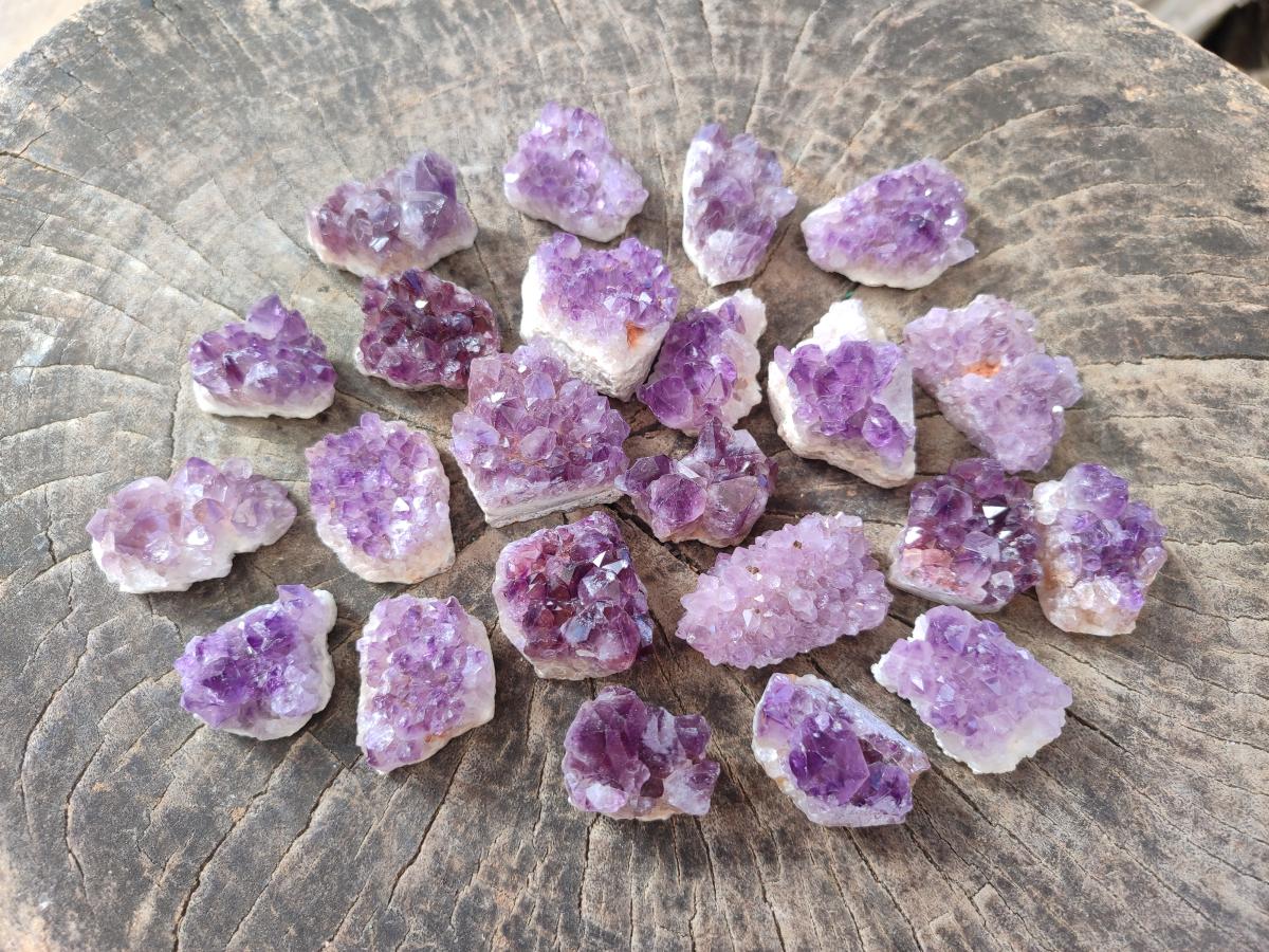 Natural Mini Amethyst Clusters x 70 From Madagascar - Toprock Gemstones and Minerals 