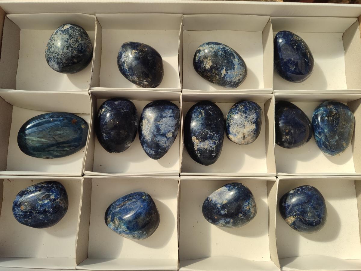 Polished Dumortierite Free Forms x 15 From Madagascar - Toprock Gemstones and Minerals 