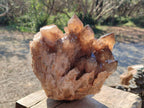 Natural Large Cascading Phantom Smokey Citrine Quartz Cluster x 1 From Luena, Congo - Toprock Gemstones and Minerals 
