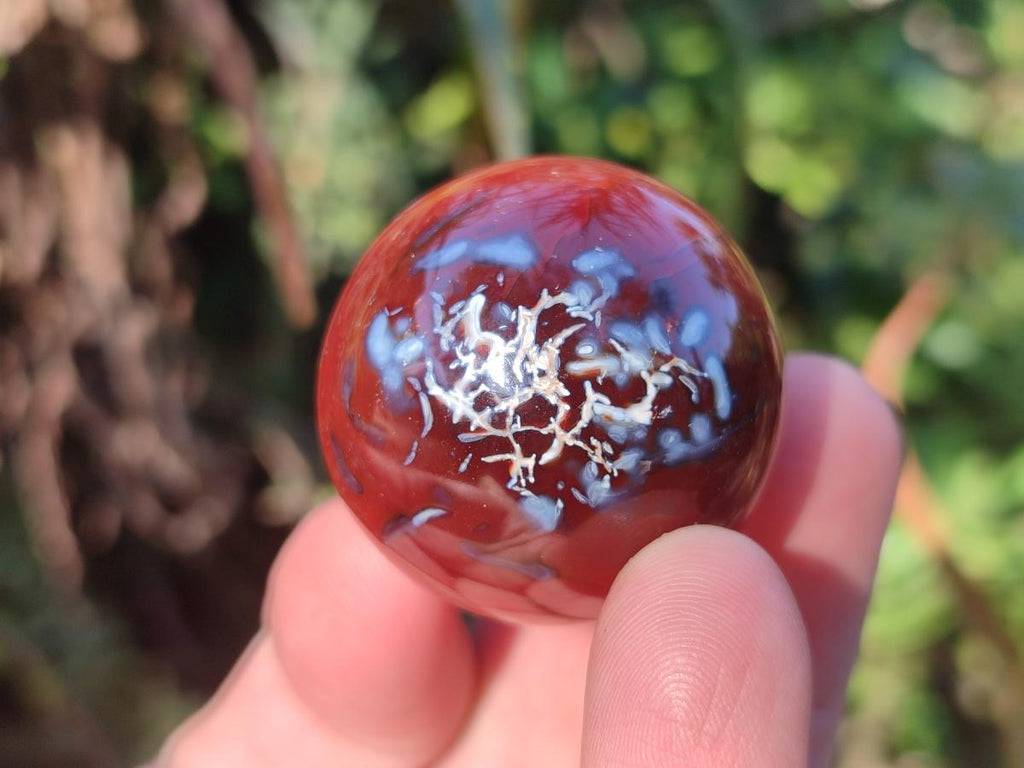 Polished Small Carnelian Agate Gemstone Spheres x 20 From Madagascar - Toprock Gemstones and Minerals 