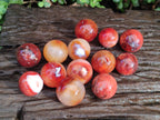 Polished Small Carnelian Agate Gemstone Spheres x 20 From Madagascar - Toprock Gemstones and Minerals 
