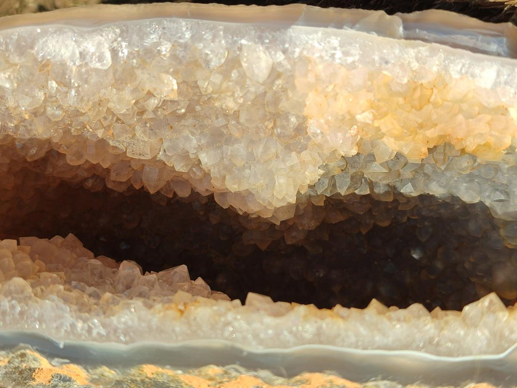 Polished on One Side Agate Amethyst Geodes x 2 From Maintirano, Madagascar - Toprock Gemstones and Minerals 