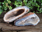 Polished on One Side Agate Amethyst Geodes x 2 From Maintirano, Madagascar - Toprock Gemstones and Minerals 
