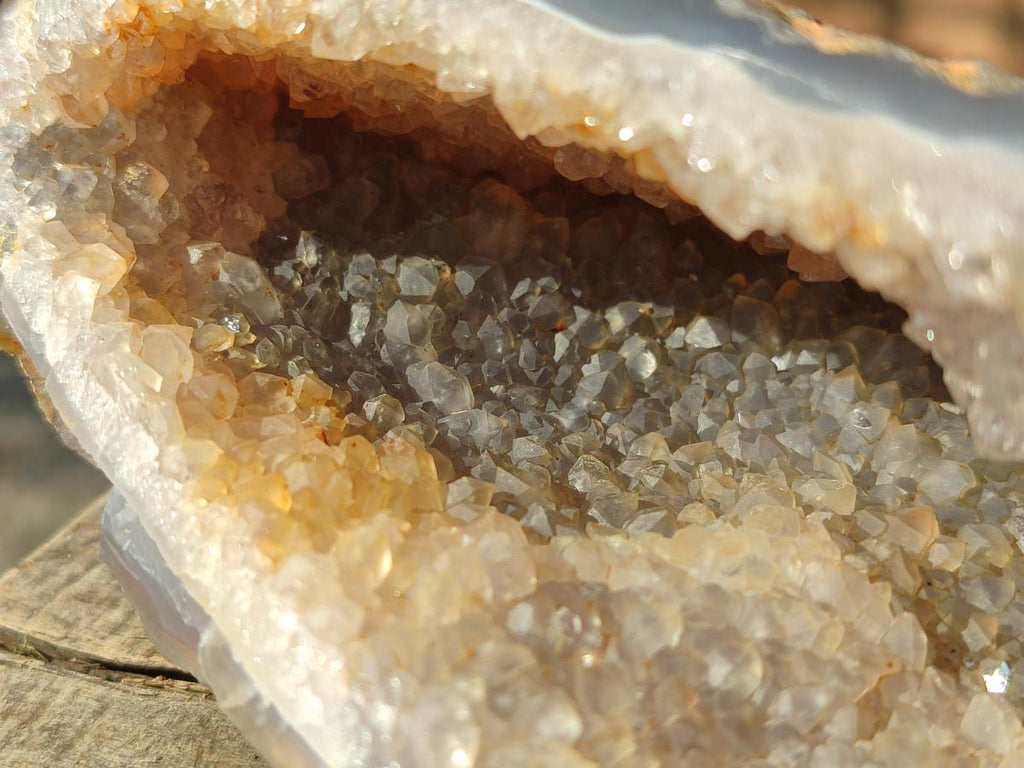 Polished on One Side Agate Amethyst Geodes x 2 From Maintirano, Madagascar - Toprock Gemstones and Minerals 