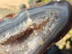 Polished on One Side Agate Amethyst Geodes x 2 From Maintirano, Madagascar - Toprock Gemstones and Minerals 