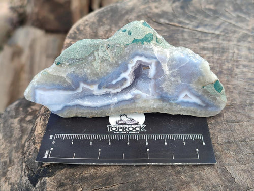 Polished on One Side Blue Lace Agate Geodes x 6 From Nsanje, Malawi - Toprock Gemstones and Minerals 