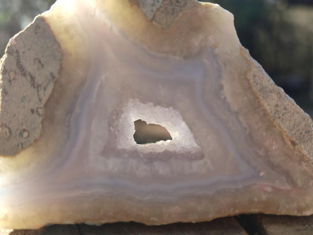 Polished on One Side Blue Lace Agate Geodes x 6 From Nsanje, Malawi - Toprock Gemstones and Minerals 