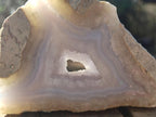 Polished on One Side Blue Lace Agate Geodes x 6 From Nsanje, Malawi - Toprock Gemstones and Minerals 