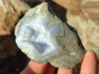 Polished on One Side Blue Lace Agate Geodes x 6 From Nsanje, Malawi - Toprock Gemstones and Minerals 