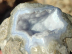 Polished on One Side Blue Lace Agate Geodes x 6 From Nsanje, Malawi - Toprock Gemstones and Minerals 