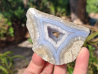 Polished on One Side Blue Lace Agate Geodes x 6 From Nsanje, Malawi - Toprock Gemstones and Minerals 